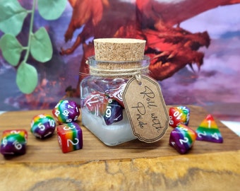 Roll with Pride - Rainbow Pride - Polyhedral Dice Magic Potion, RPG Dice Set Dungeons & Dragons, Pride Dice