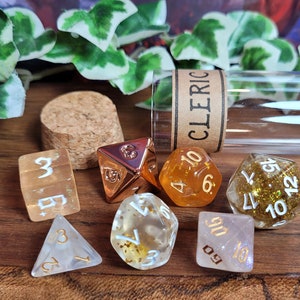 Cleric dice set, dice for Dungeons & Dragons or other pen and paper role playing games Design 1
