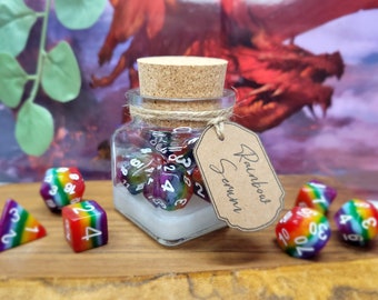 Rainbow Serum Polyhedral Dice, Magic Potion RPG Dice Set Dungeons & Dragons