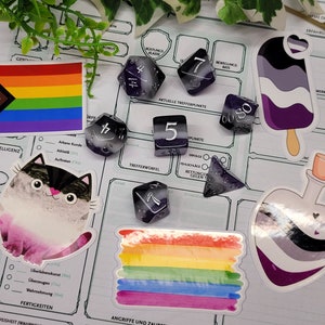 Asexual Pride Würfelset mit Sticker Bild 2