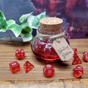 Healing Potion Magic Potion with Mini Dice, RPG Dice Set for Dungeons & Dragons