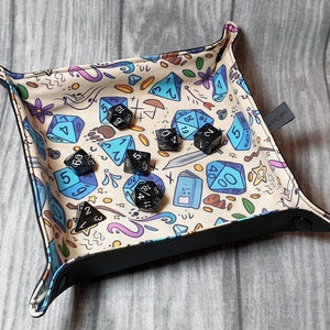 foldable dice tray RPG print, dice board dice tray base for rolling dice for Dungeons & Dragons