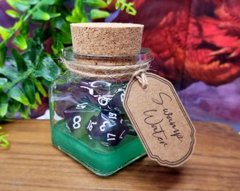 Swamp Water Polyhedral Dice, Magic Potion RPG Dice Set Dungeons & Dragons