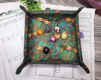 faltbares Würfel Tablett Dragonfly, Würfelbrett Dice Tray Unterlage zum Würfeln für Dungeons & Dragons