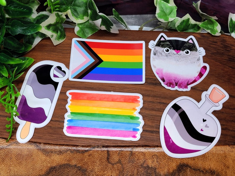 Asexual Pride Würfelset mit Sticker Bild 4