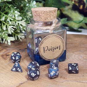 Poison Zaubertrank mit Mini Würfeln, RPG Würfelset für Dungeons & Dragons