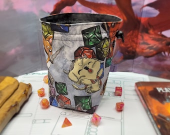 XXL dice bag Adventuring Dogs with divisions for up to 250 dice