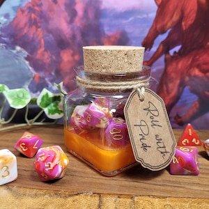 Roll with Pride - Lesbian Pride - Polyhedral Dice Magic Potion, RPG Dice Set Dungeons & Dragons, Pride Dice