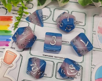 Transgender Pride Dice Set with Sticker