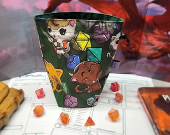 Adventuring Cats dice bag for up to 150 dice, dice bag