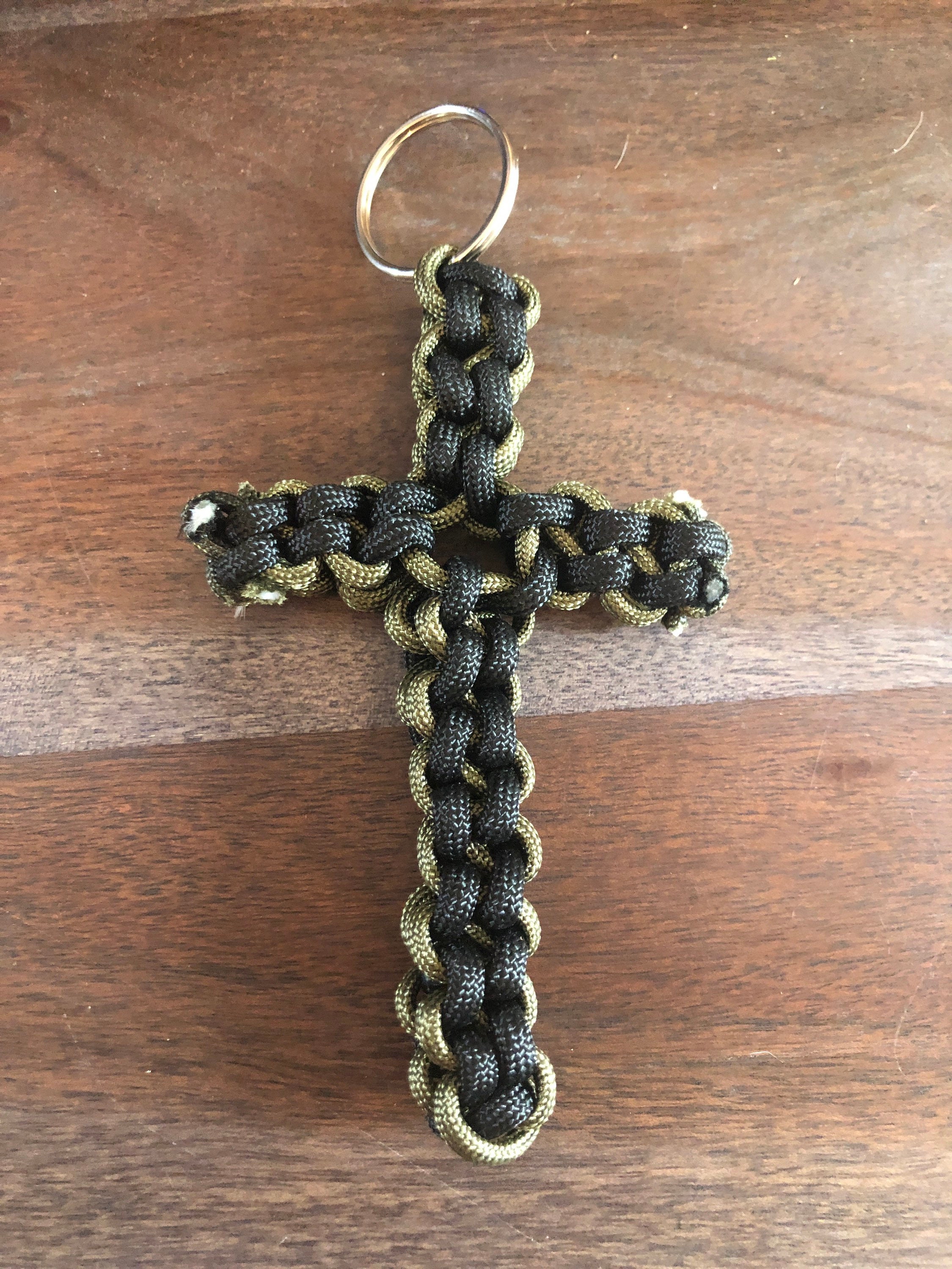 Paracord cross keychain Etsy