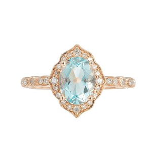 Floral Vintage Aquamarine Engagement Ring White Gold Aquamarine Engagement Ring Aquamarine Wedding Set Aquamarine Wedding Ring Bridal Set