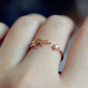 Rose gold cat best sale ring