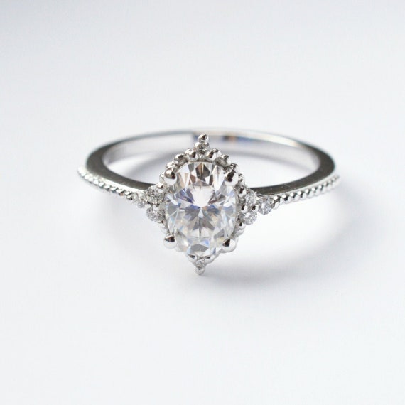moissanite engagement ring etsy