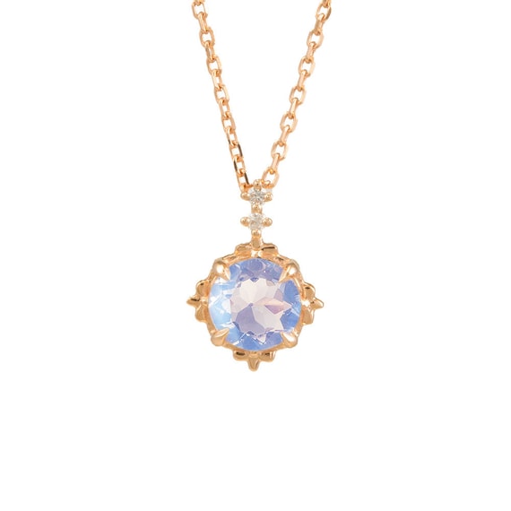 Moonstone Necklace Vintage Rose Gold 