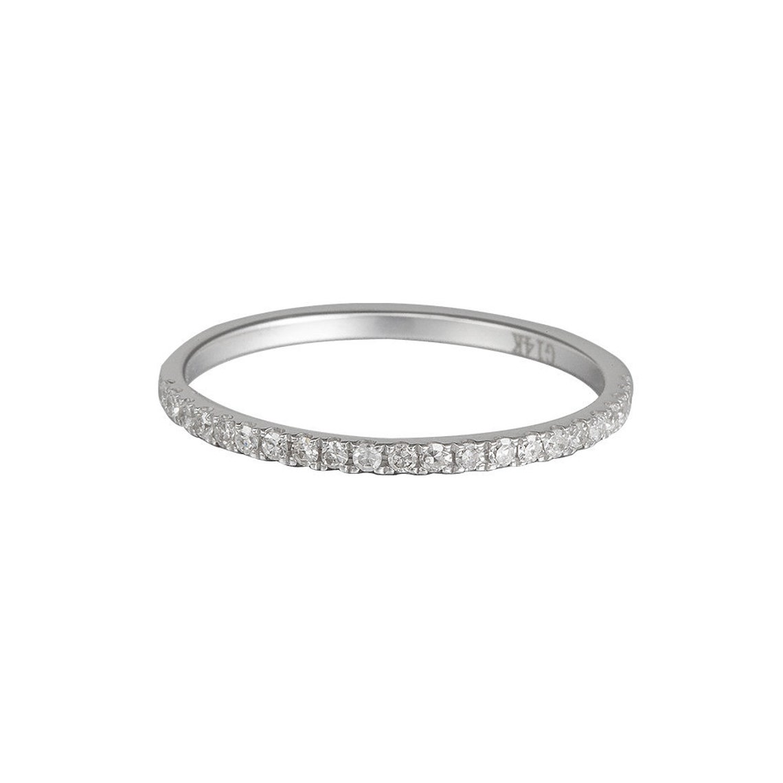 Platinum Wedding Band White Gold Wedding Band Half Eternity Etsy