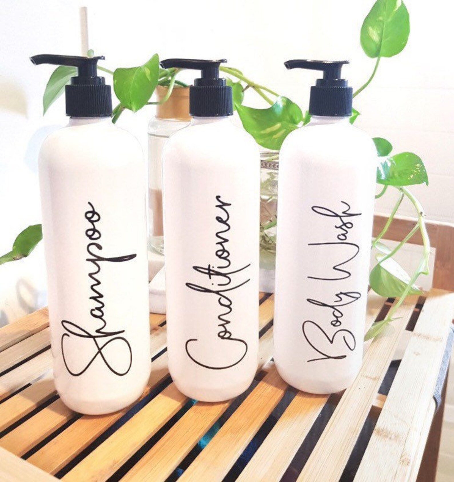 Bathroom Pump Bottle Set WITH LABEL Set of 3 Shampoo Etsy Australia