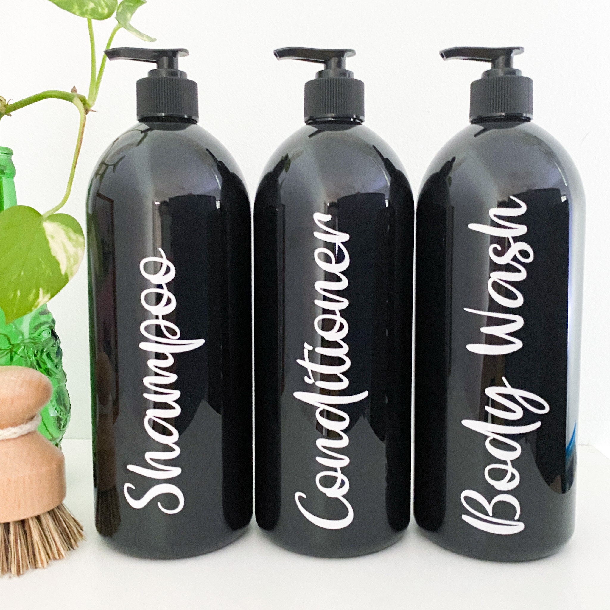 Bathroom Pump Bottle Set WITH LABEL Set of 3 Shampoo Etsy Australia