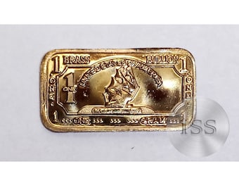 Fine Brass Sailing Ship Bar, 1 gram, Collectible Series