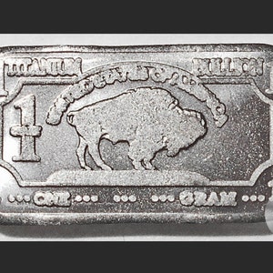 Lingote de titanio fino .999, barra pura de búfalo/bisonte de un gramo, parte de una serie coleccionable única, dimensiones 15 mm x 8 mm Metales elementales
