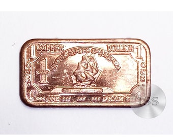 Fine Copper Sailing Ship Bar, Collectible Bullion (1 gram)