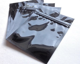 Black Mylar Zipper Bags – Heat Seal Smell Proof, 100 Pack