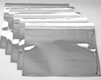 Sac à fermeture éclair en mylar transparent argenté 8,5 x 11, thermoscellable, résistant aux odeurs