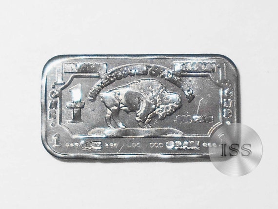 Collectable Fractional Bullion 1 Gram Pure Buffalo Bar Fine .999 Nckel Ingot