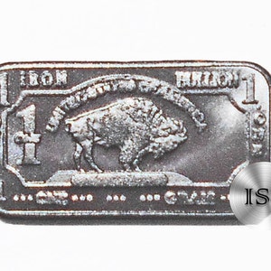 Lingote de hierro fino .999, barra de búfalo/bisonte puro de un gramo, parte de una serie coleccionable única Dimensiones de 1 g 15 mm x 8 mm Metales elementales