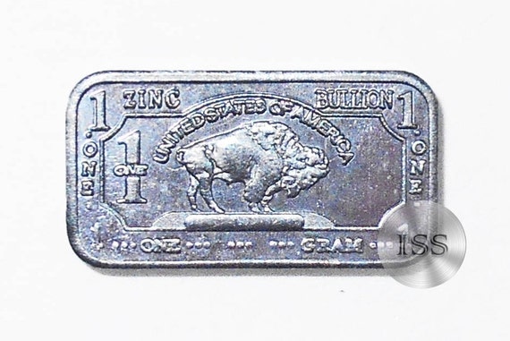 Collectable Fractional Bullion 1 Gram Pure Buffalo Bar Fine .999 Nckel Ingot