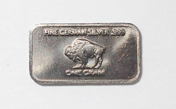 Fine .999 German Silver Ingot, One Gram Buffalo/bison Bar, Part of