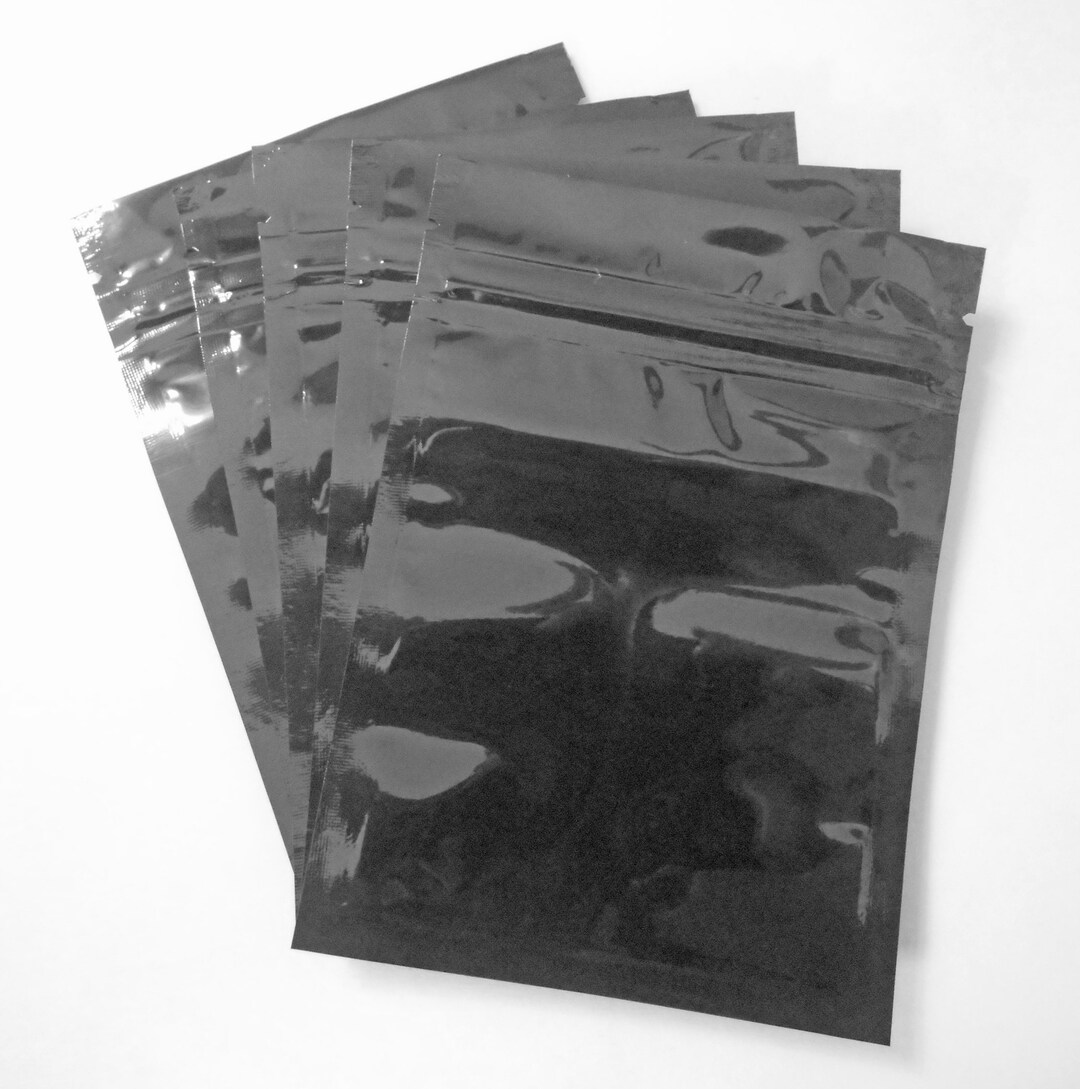 100 Black Aluminum/foil Pouches Horizontal Mylar Zipper Style Etsy