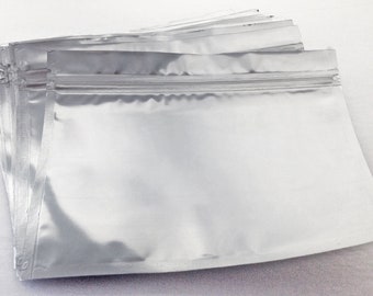 Silver Mylar Resealable Bags, 7x5.5", Smell Proof, Heat Seal