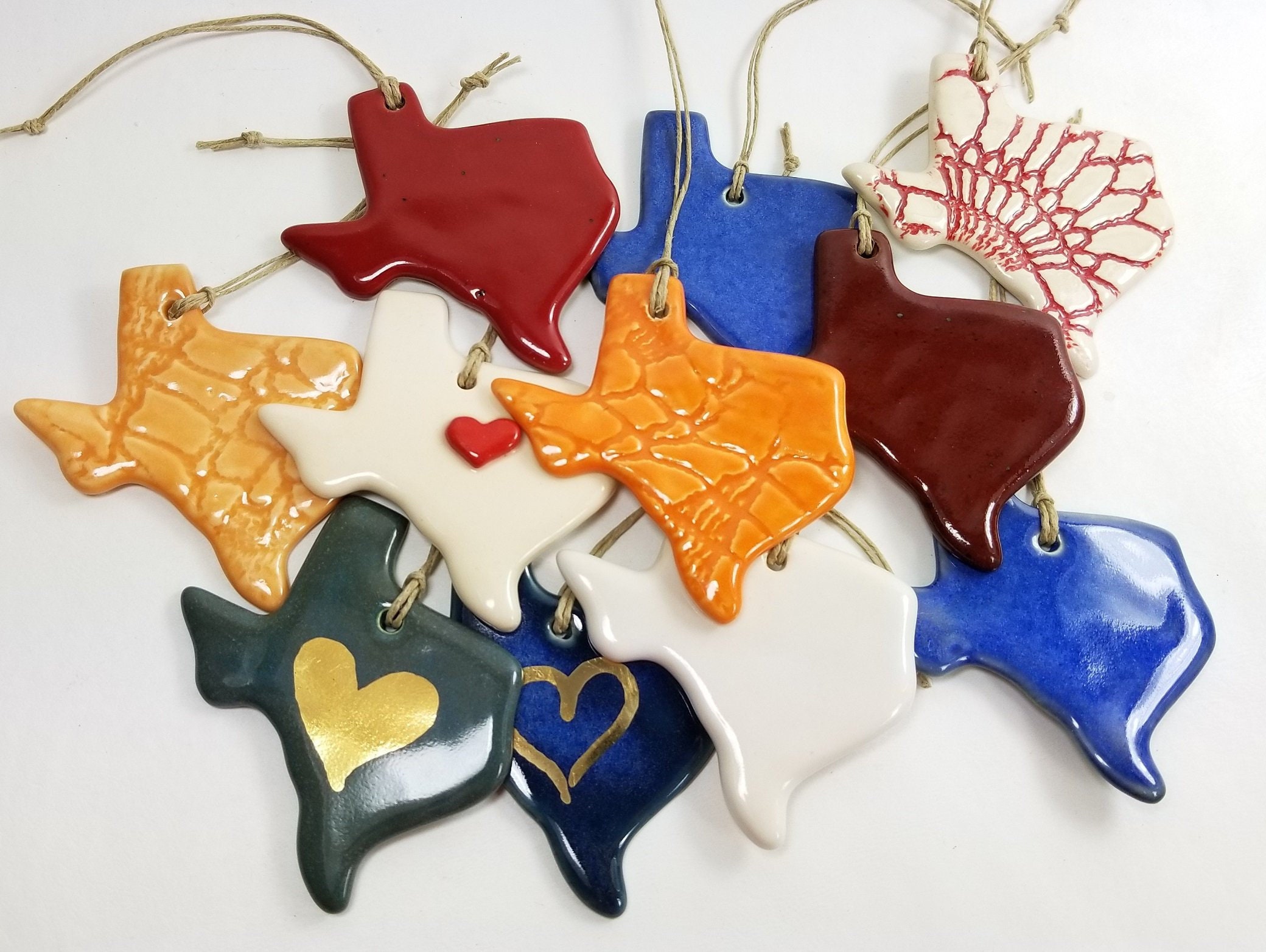 TX Ornament Handmade Pottery Christmas Ornament Ceramic Etsy