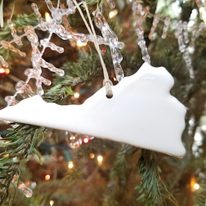 Virginia ornament - handmade pottery Christmas ornament, VA ornament, VA pottery, ceramic ornament, Christmas gift, pottery gift, VA gift