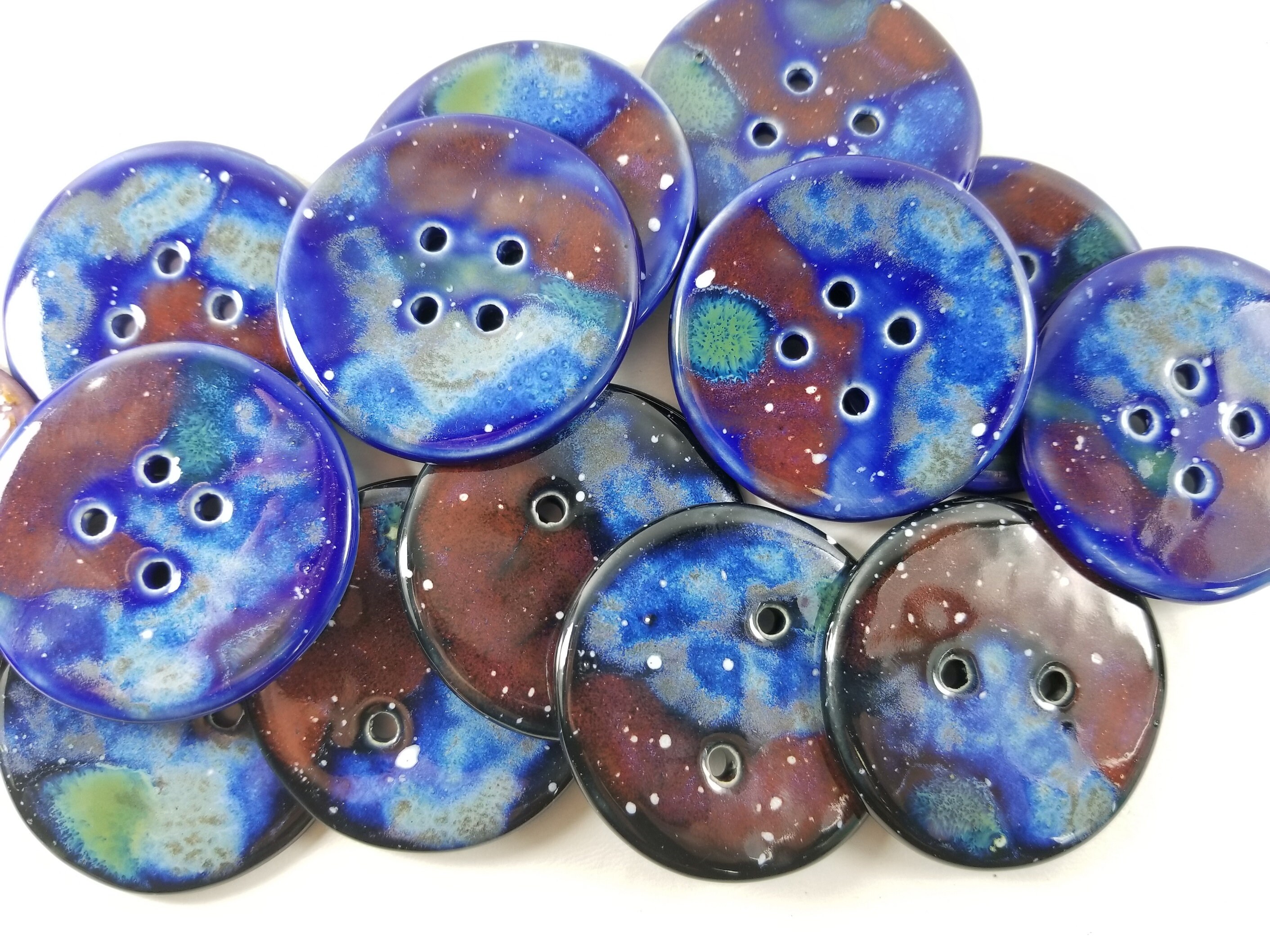Cosmic Buttons - Handmade Pottery Galaxy Buttons - Ceramic Buttons for ...