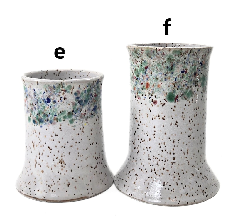 Pottery Vase, Speckled White With Ferns, Handmade Pottery Vase Rustic ...