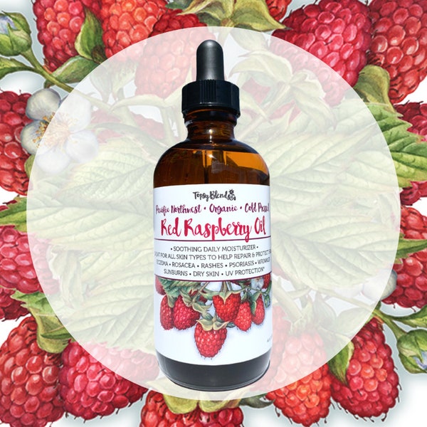 Organic Red Raspberry Seed Oil for Sun Protection, Skin Nourishing 4oz of Pure Red Raspberry Seed Oil