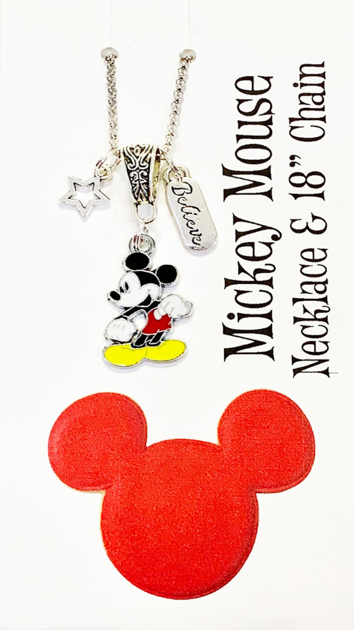 Mickey Mouse Necklace Mickey Mouse Jewelry Disney Jewelry Etsy
