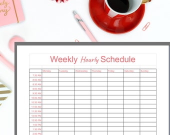 hourly planner etsy hourly week planner