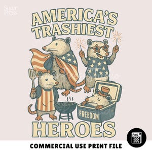 Graphique des héros les plus horribles des Amériques, graphique de T-shirt de raton laveur stupide du 4 juillet, conception de Style vintage, sublimation POD DTG imprimable, fichier PNG