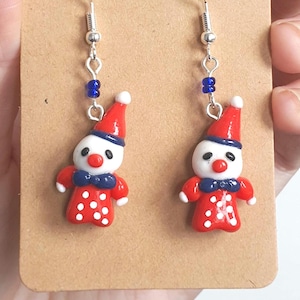 Cute Clown Earrings - Polymer Clay Clowns - Kawaii Clown Earrings