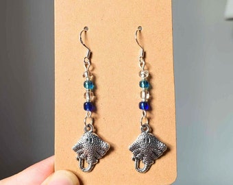 Manta Ray Earrings / Sting Ray Earrings / Sea Creature Earrings / Sea Creature Gift / Ocean Earrings