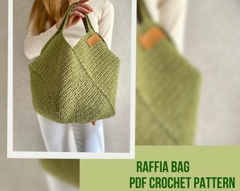 Raffia Strandtasche Häkelanleitung: Anfänger-freundliche Tasche (PDF-Anleitung)