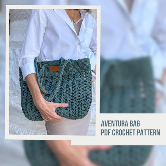 Crochet Raffia Beach Bag Pattern: Reusable Tote (PDF Pattern)