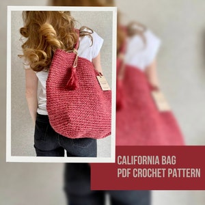 Crochet Jute Bag Pattern Reusable Grocery Bag, Extra Large Crochet Jute California Beach Bag Zero Waste