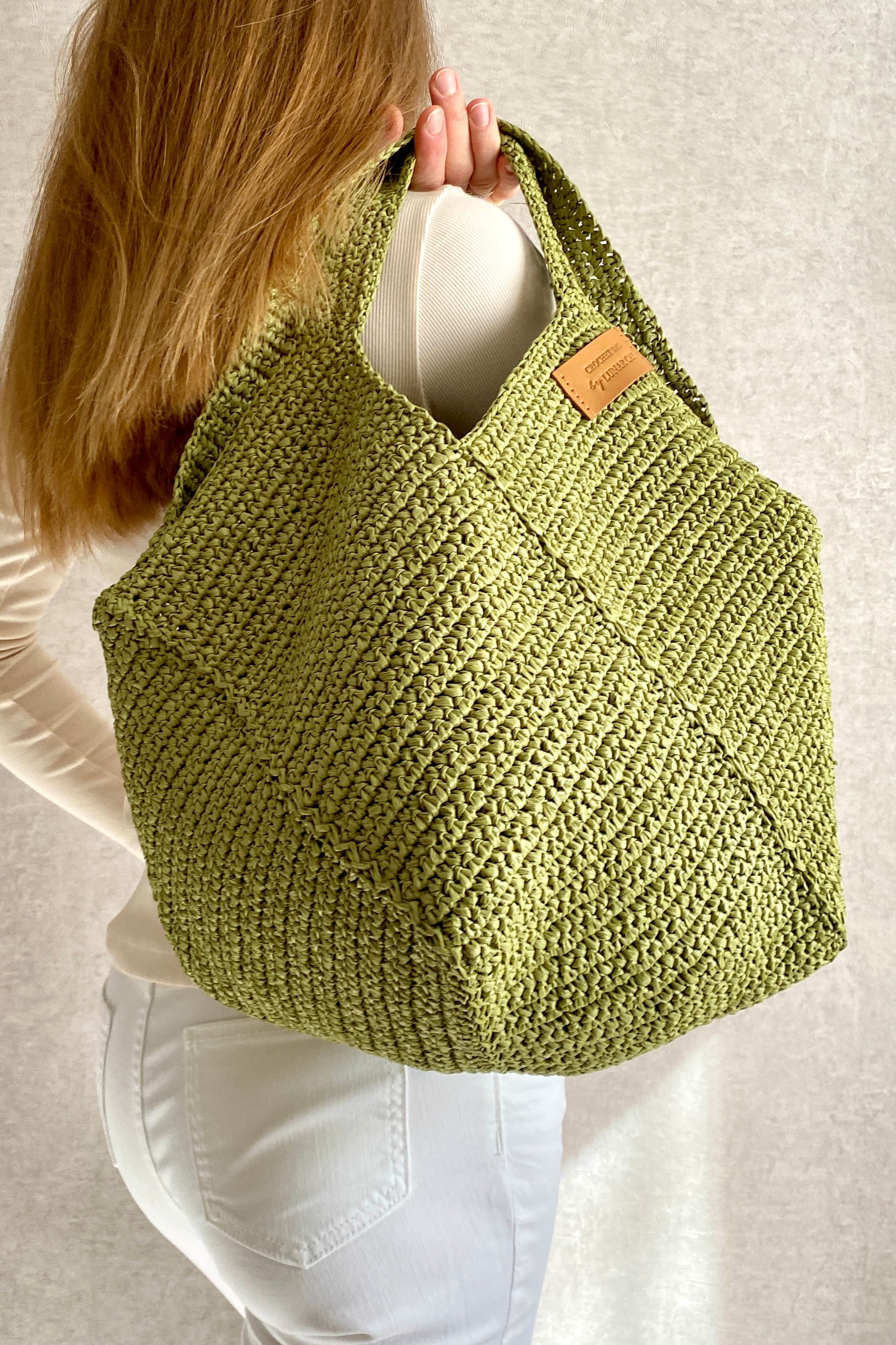 Crochet Raffia Bag Pattern Raffia Beach Bag Crochet Pattern Etsy