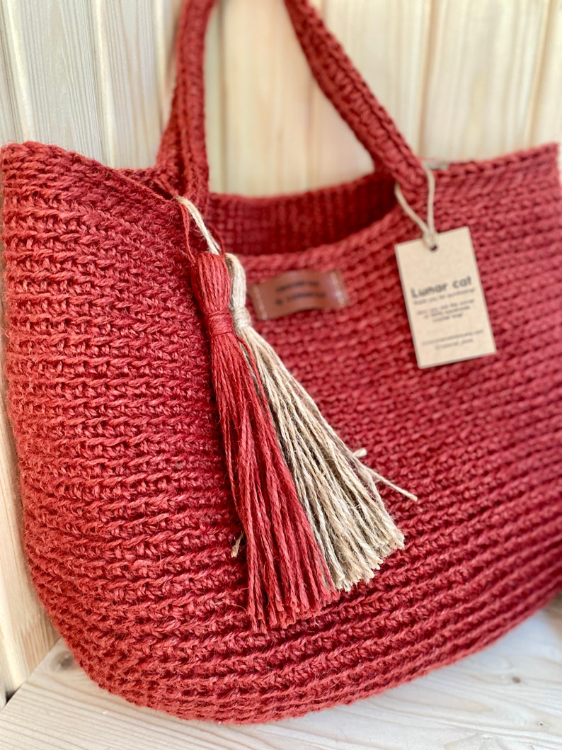 Bundle of Crochet Jute Tote Bag Patterns Natural Jute Rope Etsy