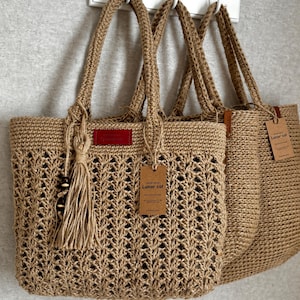 Crochet Jute Bag, Jute Beach Bag, Aesthetic Bag, Crochet Purse Jute