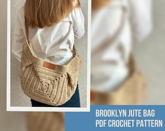 Crochet Tote Bag Pattern Reusable Crossbody Bag, Crossbody Jute Bag Crochet Pattern PDF, Sling Bag Crochet Pattern